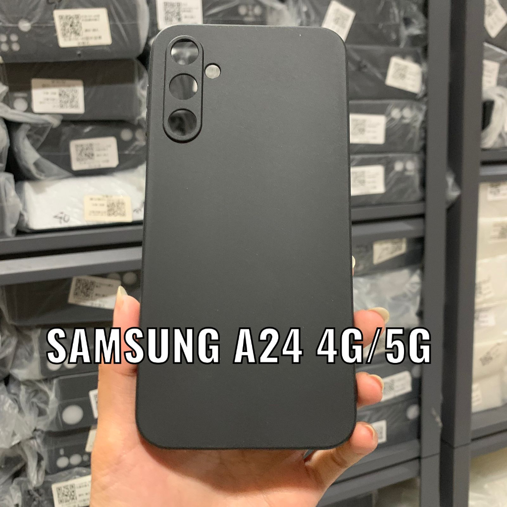 SoftCase Macaron BLACK Samsung a24 4G/5G A32 4G A72 S23 S23+ S23 Ultra TPU Full Black Protection Camera Non Slip