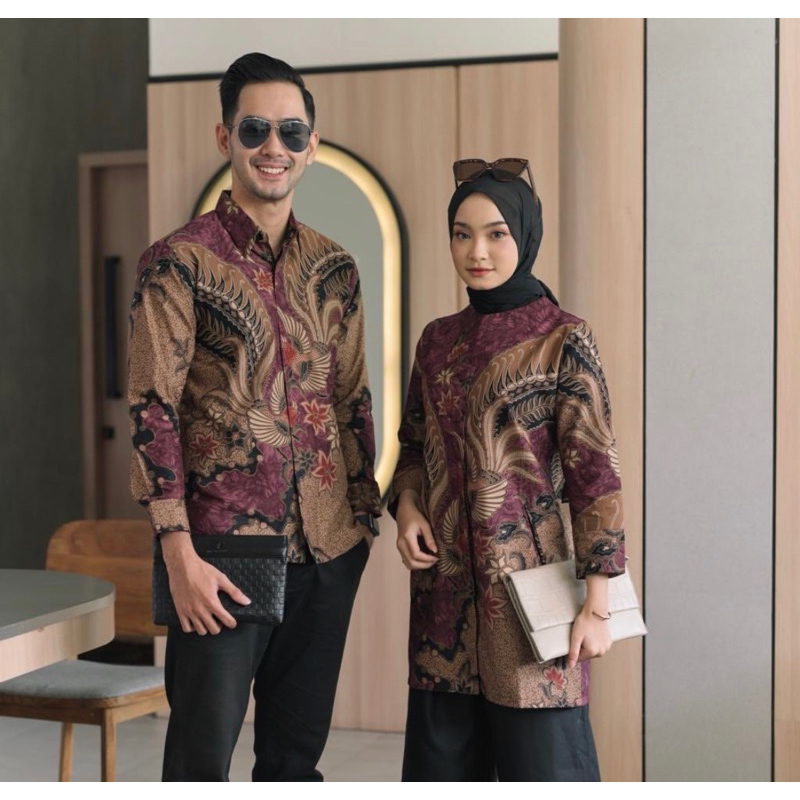 BATIK COUPLE PRIA DAN WANITA MODERN BATIK CASSUAL  ATASAN BATIK LACE MEWAH