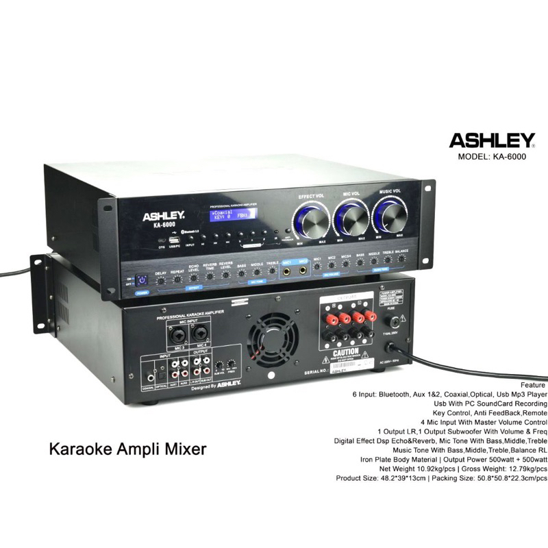 Amplifier Karaoke Ashley KA 6000 Original Ampli ASHLEY KA6000