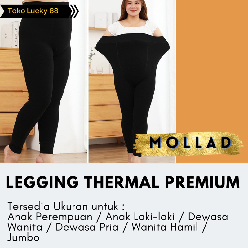 IMPORT MOLLAD Legging Thermal Super Jumbo musim dingin Celana Winter snow salju olahraga Ukuran Besar jumbo