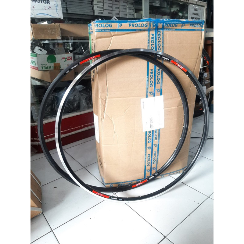 VELG / RIMS SEPEDA UKURAN 700C ARAYA SA-719 32 hole / 36 hole DOUBLE WALL BLACK CNC / FULL BLACK