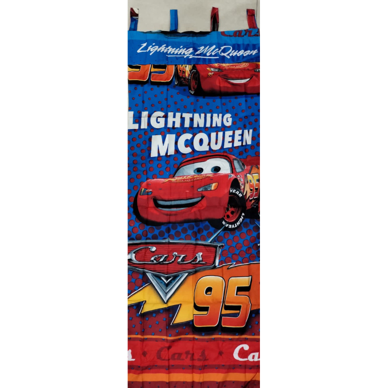 [ JENDELA ] GORDEN TALI JENDELA + PONI KARAKTER CARS MCQUEEN BIRU