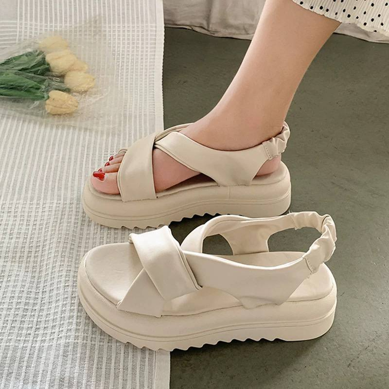 22160 Sandal Wanita Wedges Tali Import