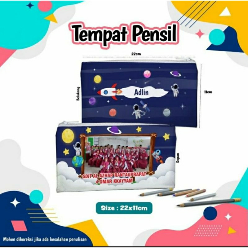 

Pouch custom tempat pensil custom hadiah souvenir wisuda perpisahan