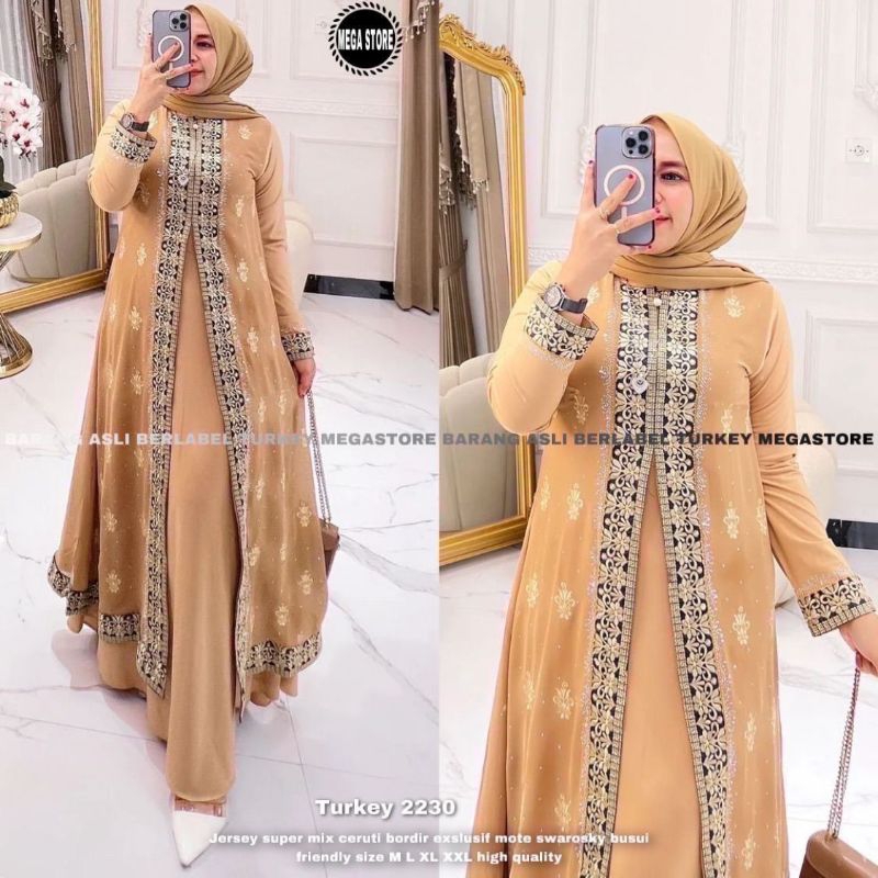 GAMIS ABAYA TURKEY BORDIR PAYET FULL KELILING