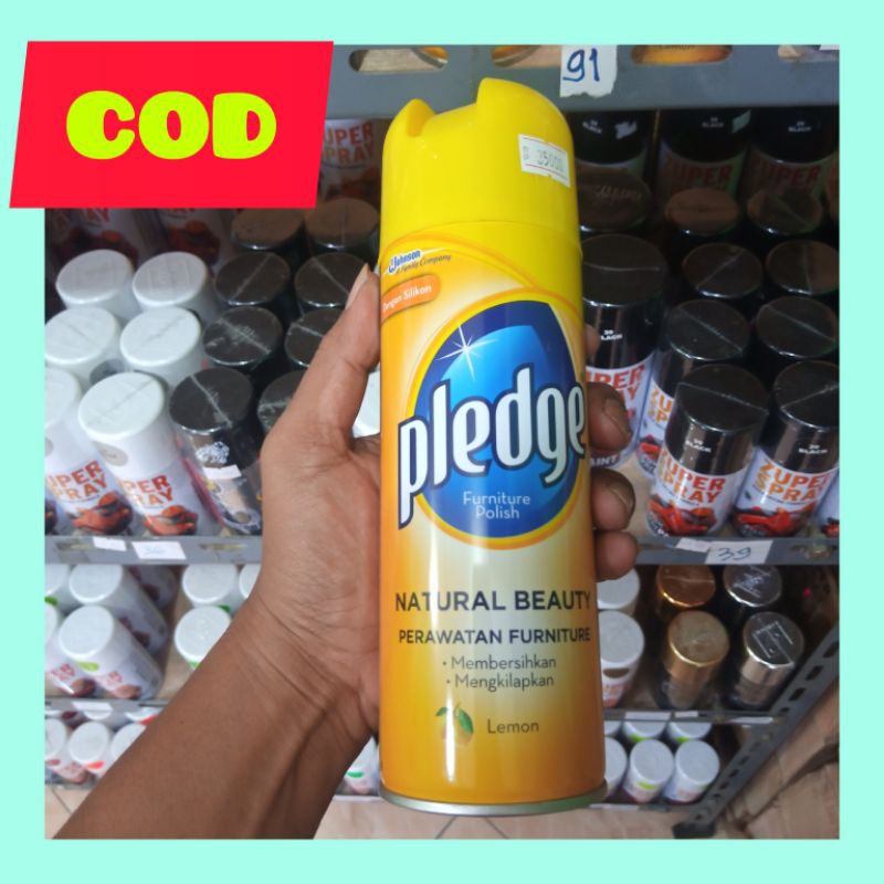 PLEDGE LEMON 350 GRAM AEROSOL PEMBERSIH PENGKILAP FORNITURE MOTOR JOK DLL