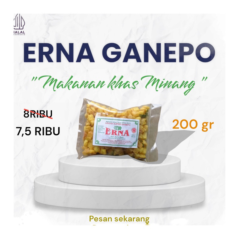 

Ganepo ERNA Keripik Ganepo Kerupuk Ganepo Keripik Cincang Dakak Dakak Khas Sumatera Barat