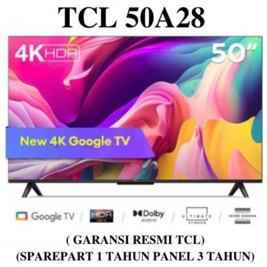 TCL 50A28 - 50 inch Google TV - 4K UHD - Dolby Audio - Netflix- 50A28