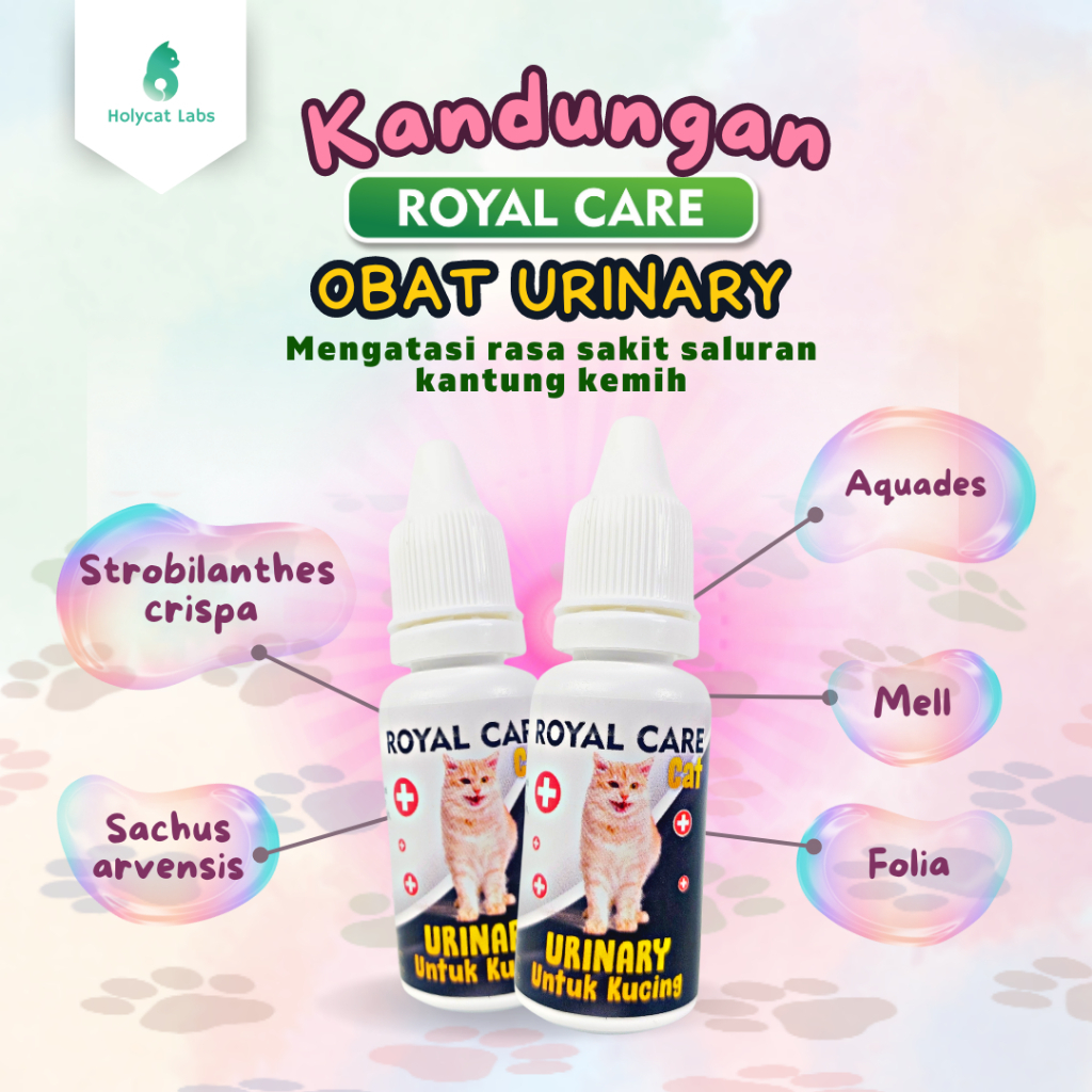 Stop Urinary &amp; Royal Care Urinary Obat Anti Radang Kemih Kucing | Obat Infeksi Saluran Kemih Kucing | Holy Cat Labs