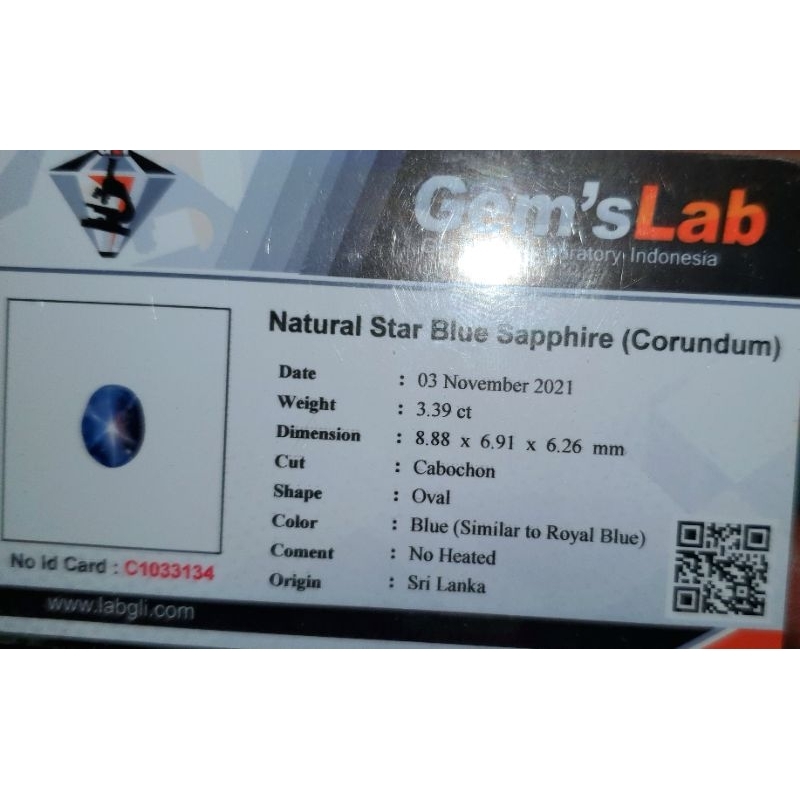 Blue Star Sapphire No Heat Srilanka Sim To Royal Memo GLI Ring Perak