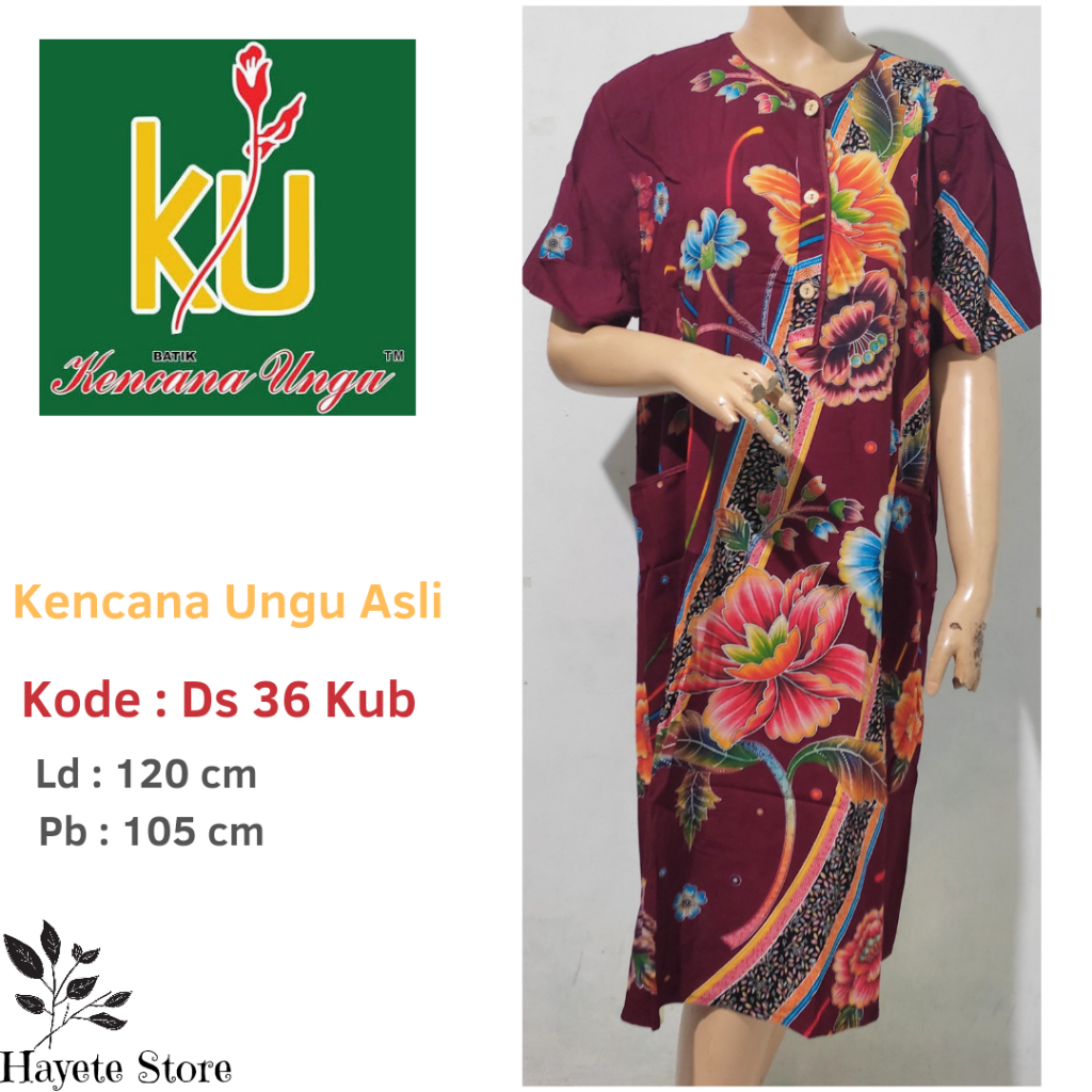 Daster Kencana Ungu Asli Label Biru