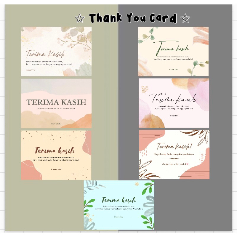 

thank you card / thank you card olshop / kartu ucapan terimakasih