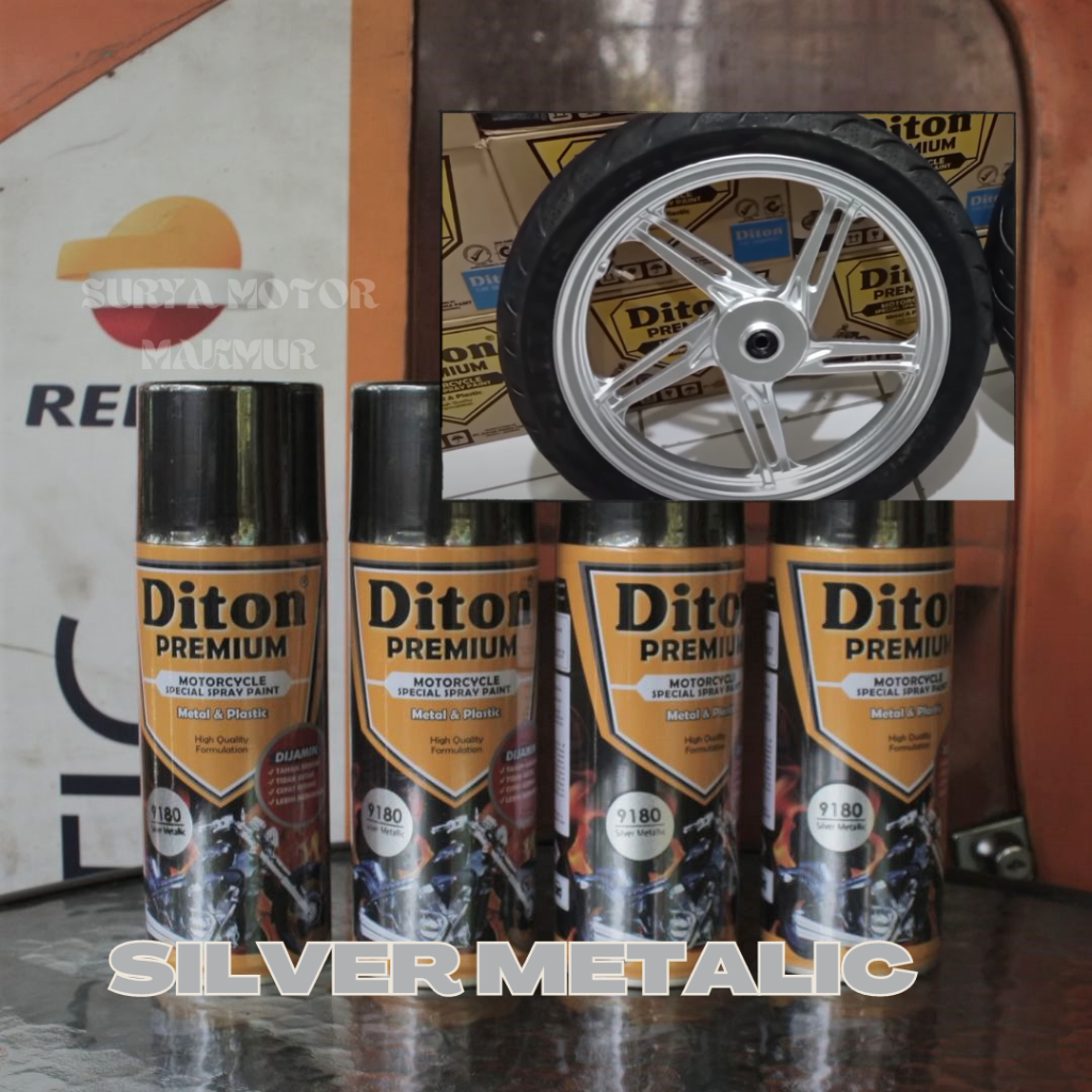 Pilok / Pilox Diton Premium 9180 Silver Metalic Cat Semprot