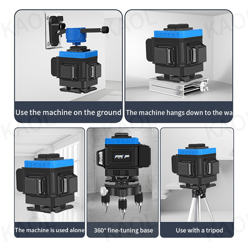 Laser Level 16 Lines/12 Lines/5 Lines 2 baterai Mesin Self Leveling Tingkat Laser Tingkat Laser Sinar Hijau dengan Remot Laser Siku Waterpass Digital Laser 3D High-precision