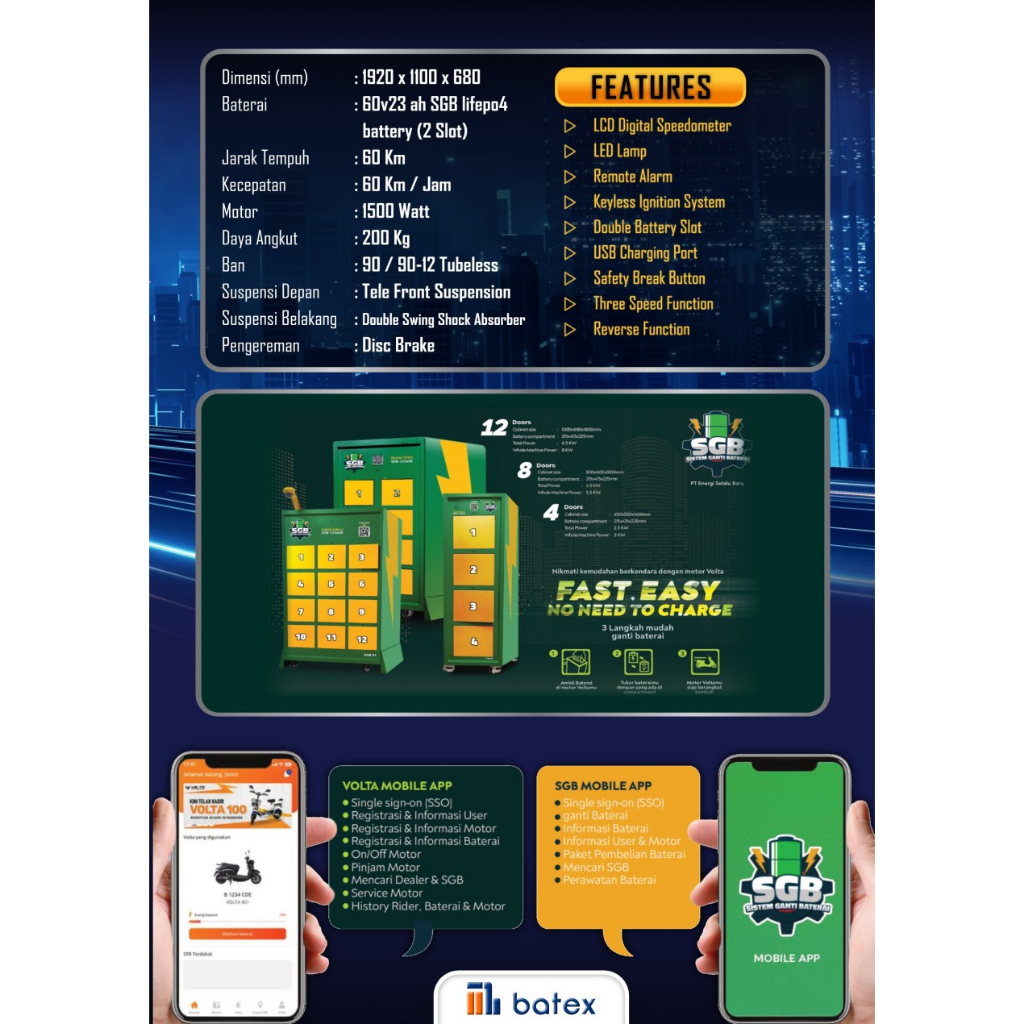 Volta 401 Sepeda Motor Listrik [OTR Karisidenan Surakarta]