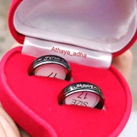 cincin couple,titanium hitam polos terlaris/termurah