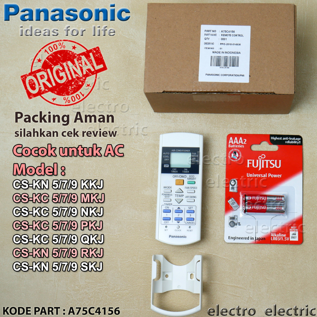 Remote AC Panasonic Type CS-KC 5/7/9 PKJ CS-KC 5/7/9 QKJ CS-KN 5/7/9 RKJ CS-KN 5/7/9 SKJ