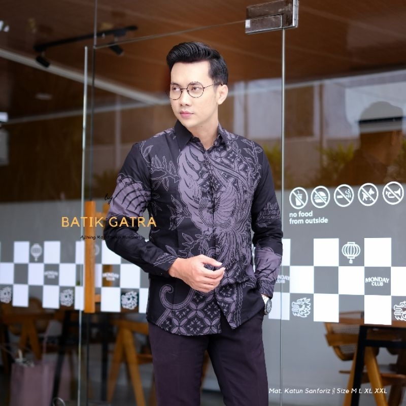 Batik Pria Slimfit Lengan Panjang Pawung Peksi Lapis Furing