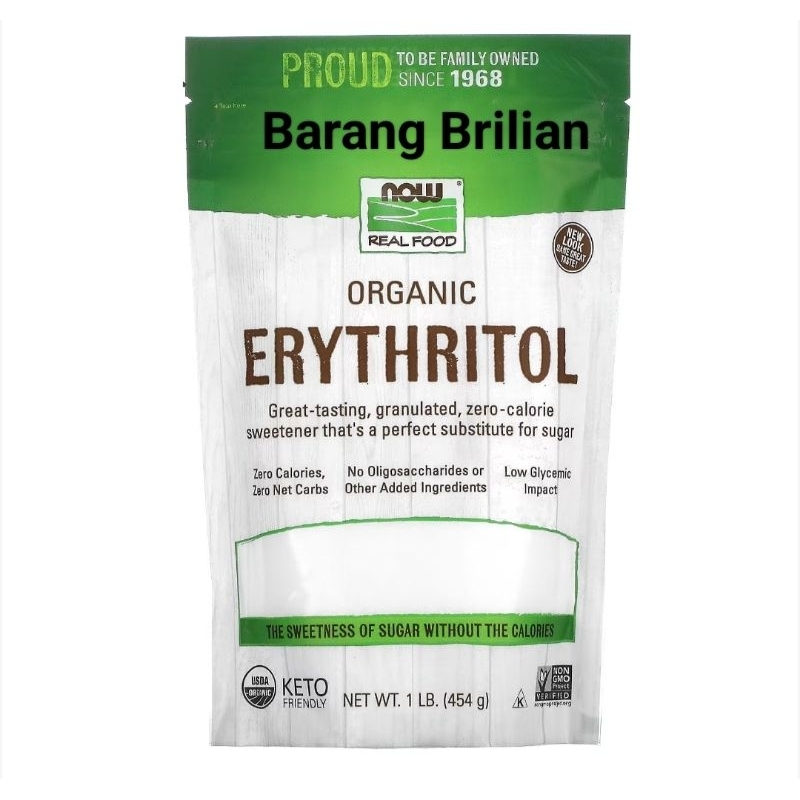 

Now Organic Erythritol 454 Gram USA Sugar Substitued