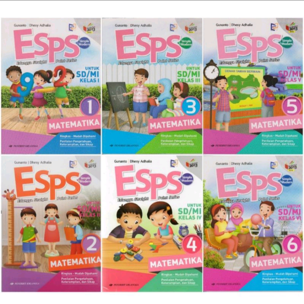 BUKU BEKAS ESPS MATEMATIKA KELAS 1/2/3/4/5/6 SD ERLANGGA KURIKULUM 2013 REVISI
