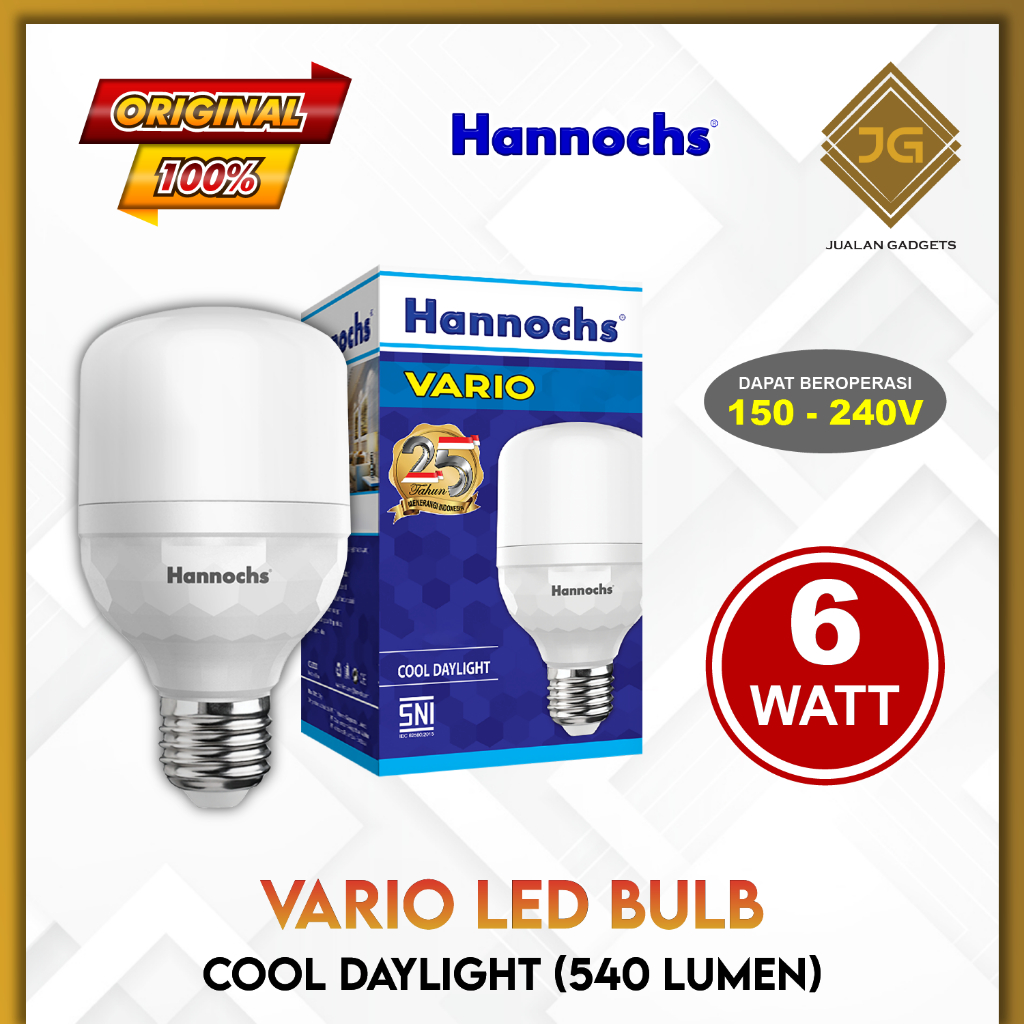 Lampu LED Hannochs VARIO LED Bulb 6 Watt Bohlam Cahaya Putih