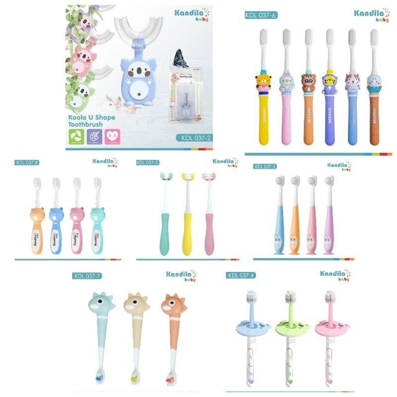 Kandila Baby Toothbrush - Kandila Training Tooth Brush Anak Bayi - Sikat Gigi Halus Lembut - Sikat Gigi Motif Karkter Lucu Anak Bayi Premium