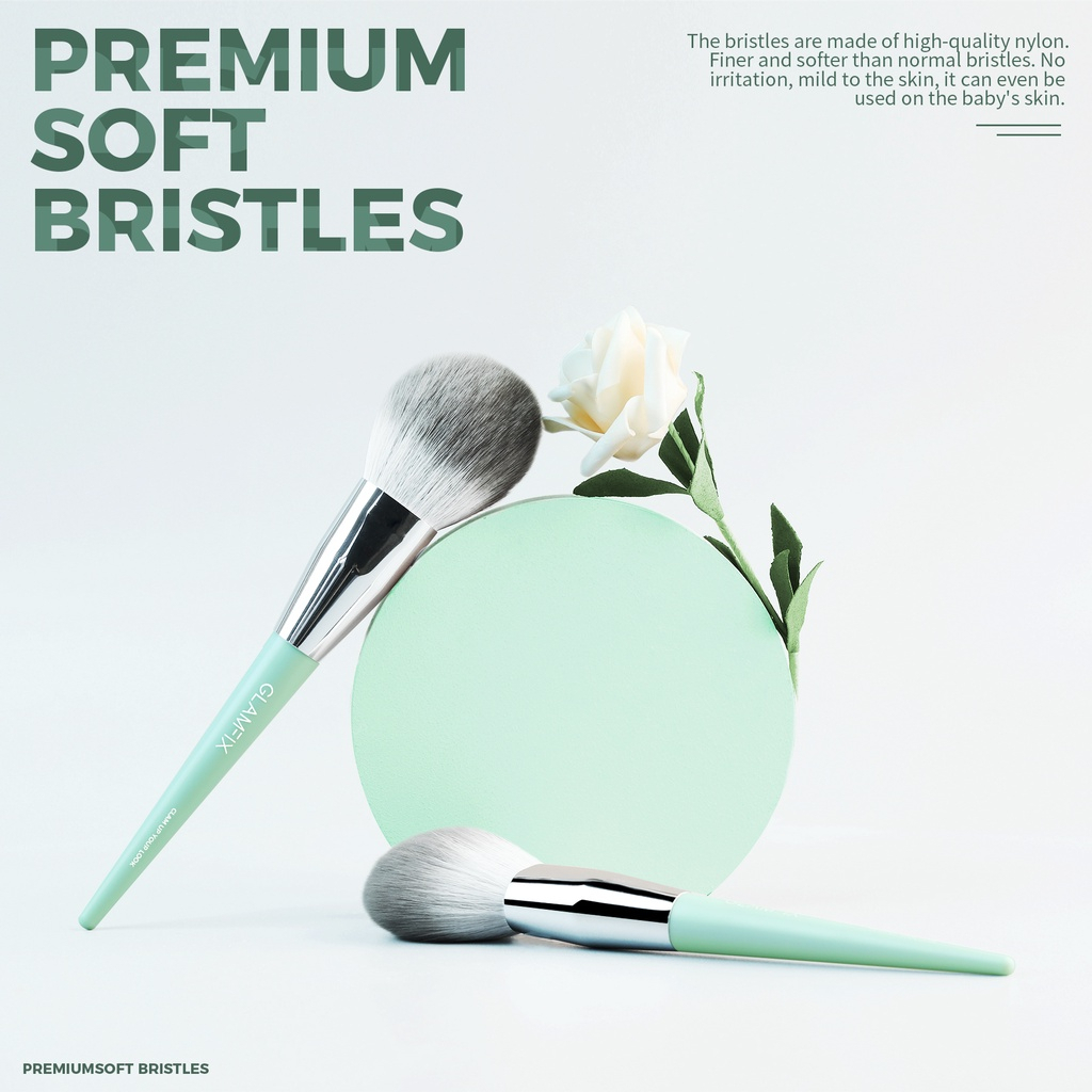 GLAMFIX Flawless Powder Brush Make Up 1 Pcs _ Kuas Make Up Eyeshadow | GLAM FIX Alat Kecantikan Makeup by YOU