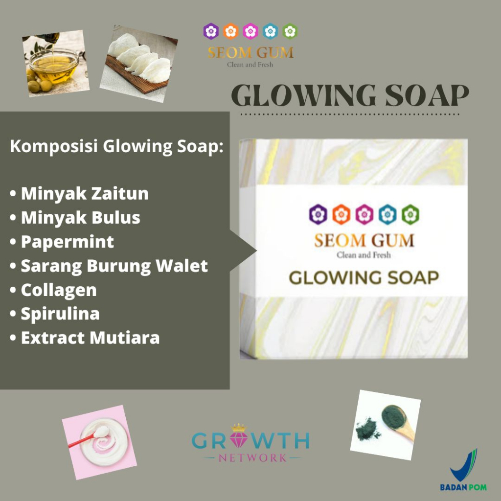 Sabun seom gum glowing soap ori mencerahkan kulit