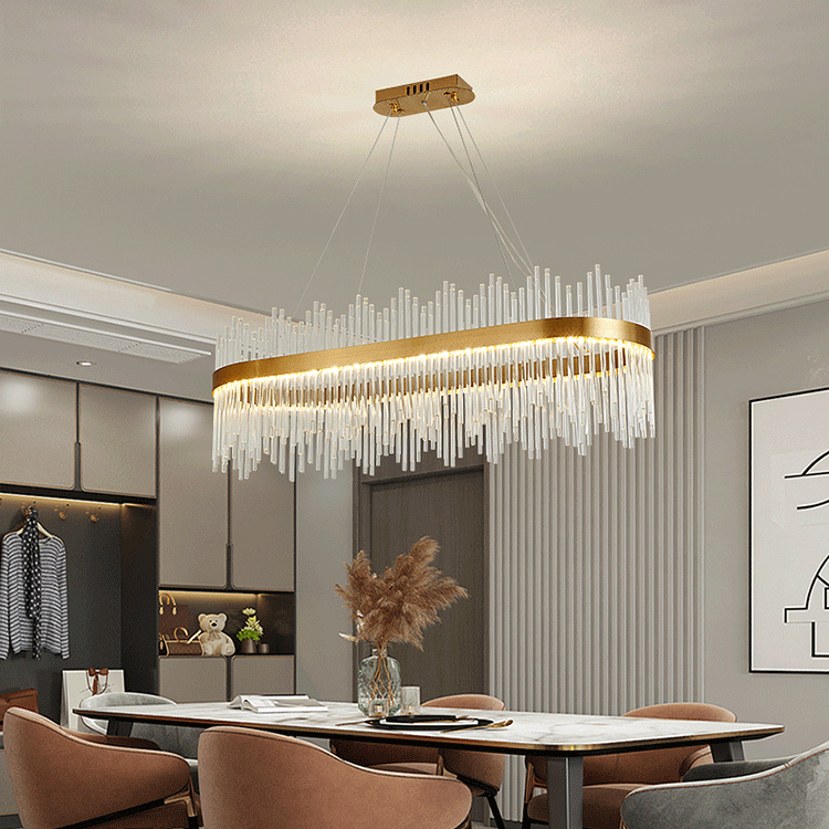 80cm Lampu Gantung Kristal Ruang Tamu Chandelier 3 warna Mewah Gaya Lampu Gantung Minimalis Hias Nordik Modern