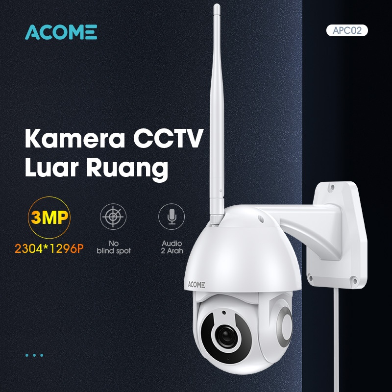 ACOME APC02 Smart CCTV Camera Audio FULL HD 1296P No Blind Spot 2 Arah Luar Ruangan Garansi Resmi