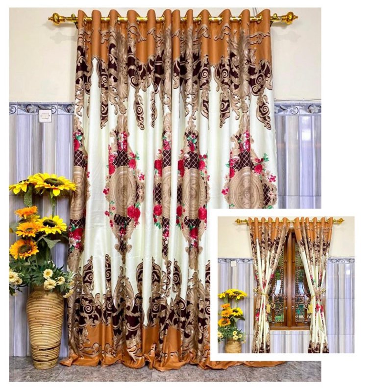 [ PINTU DAN JENDELA ] GORDEN SMOKRING MOTIF SULTAN LUXURY COKLAT