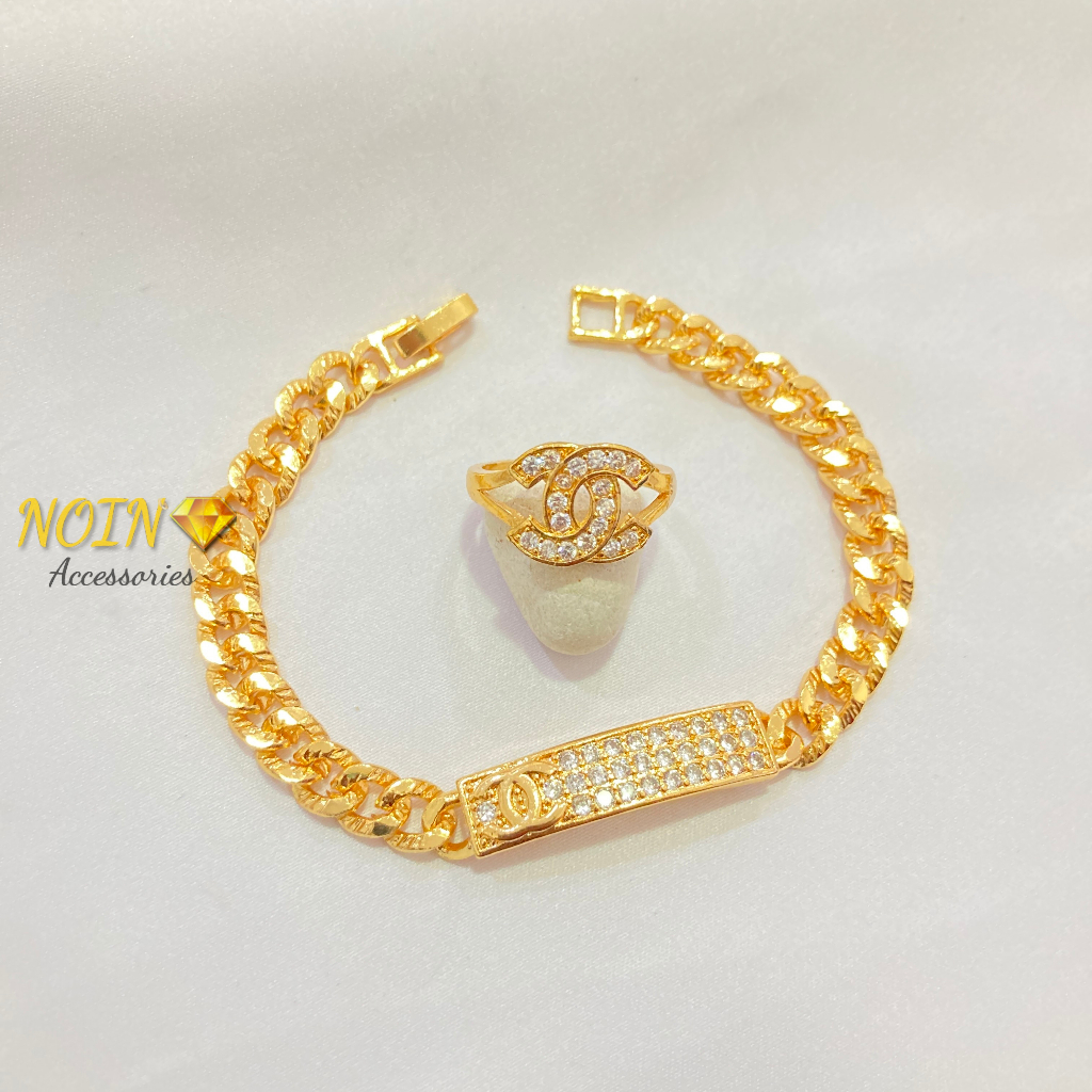 Set Perhiasan Wanita Lapis Emas Aksesoris Perhiasan 18K