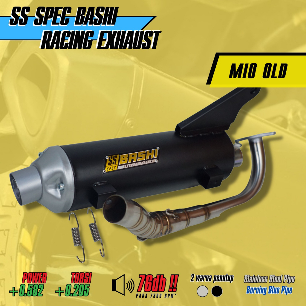 KNALPOT BASHI STANDAR RACING SS SPEC STAINLESS YAMAHA MIO OLD