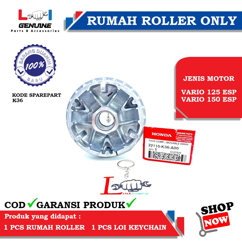 -LOI- RUMAH ROLLER ONLY VARIO 125 ESP, VARIO 150 ESP ORIGINAL HGP 22110-K35-A00