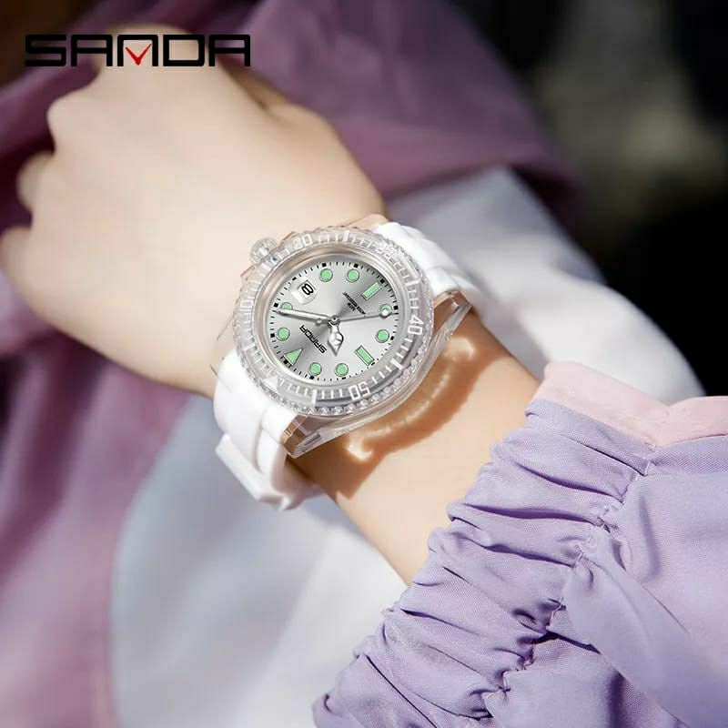 New Sale! Jam Tangan Rubber Analog Kulit Pria Sanda Lentur