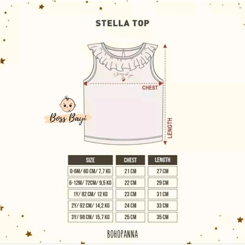 BOHOPANNA - Stella Top / Atasan Baju Anak Perempuan