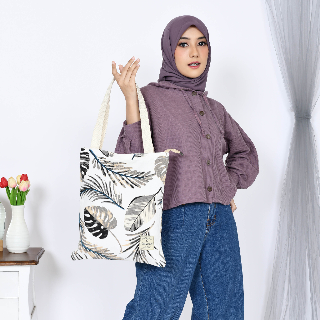 TOTE BAG RESLETING KANVAS WANITA MOTIF/POLOS,UTK TAS KULIAH,TAS BELANJA,TAS SEMINAR,BS CUSTOM SABLON