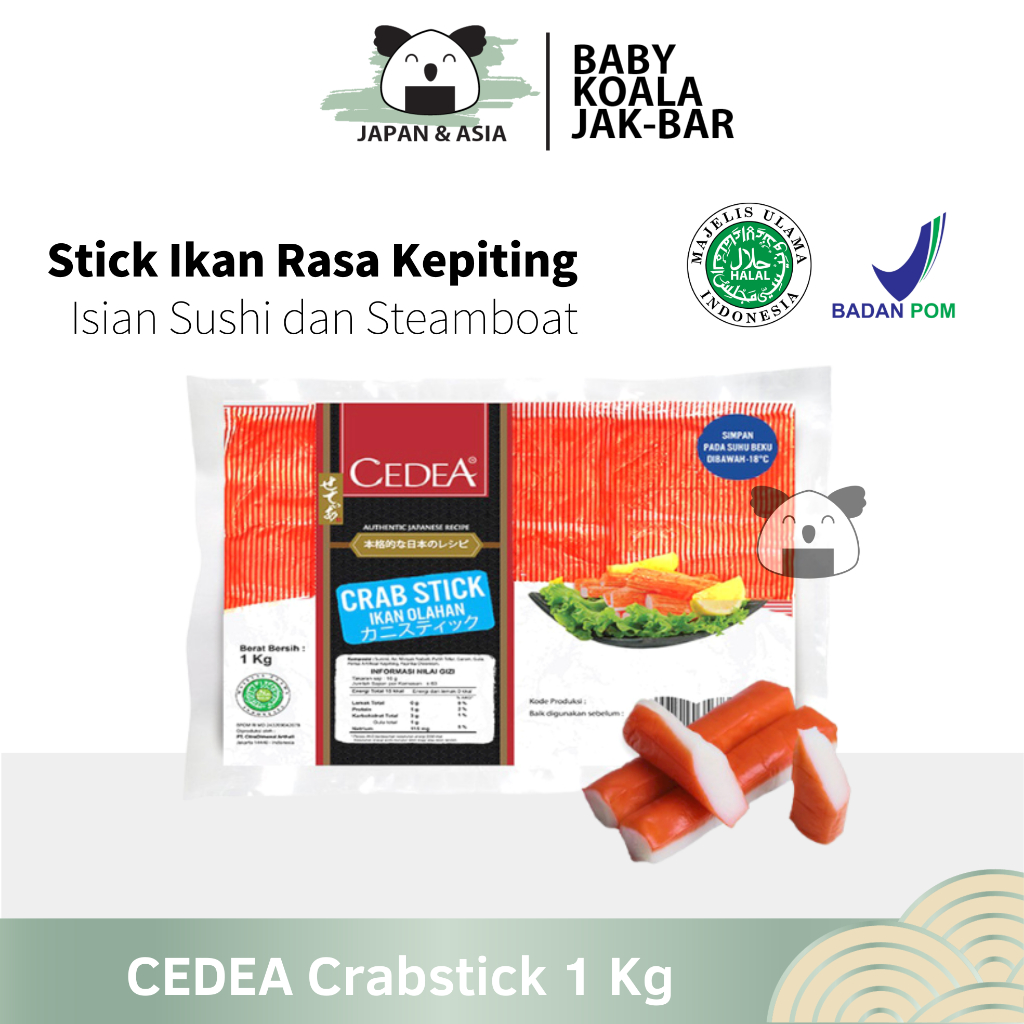 

CEDEA Crabstick Stik Kepiting 1 Kg Halal | Crab Stick Sushi Steamboattt