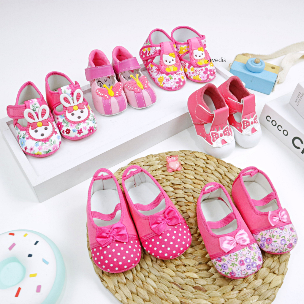 Prewalker Acha Baby Perempuan / Sepatu Premium Bayi Baru Lahir Pre Walker Murah Cewek Import ZR Vedia