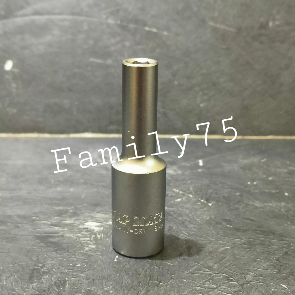 Mata sok 8mm panjang 1/2" 6pt Tjap Mata Deep socket 8 mm long shock