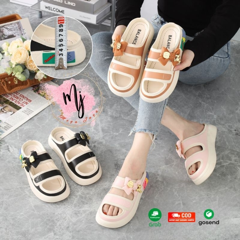 Sandal Selop Wedges Wanita Karet Jelly Import 029-F4