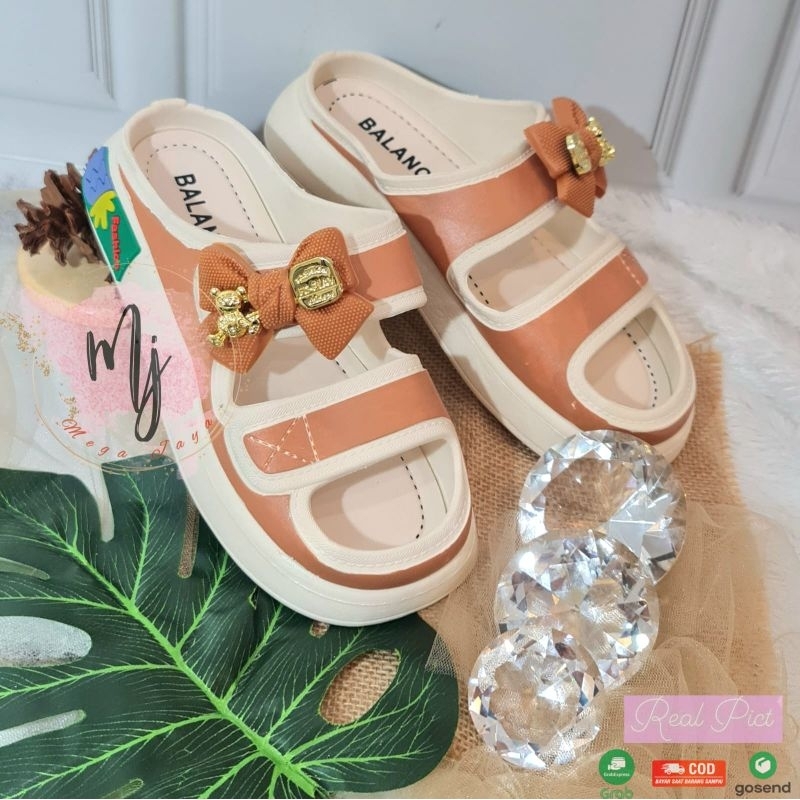 Sandal Selop Wedges Wanita Karet Jelly Import 029-F4