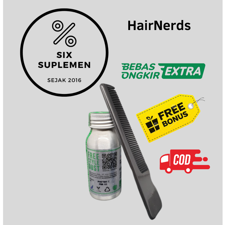 (Bonus Sisir) Hairnerds Professional Freestyle Dust Powder 10 gram