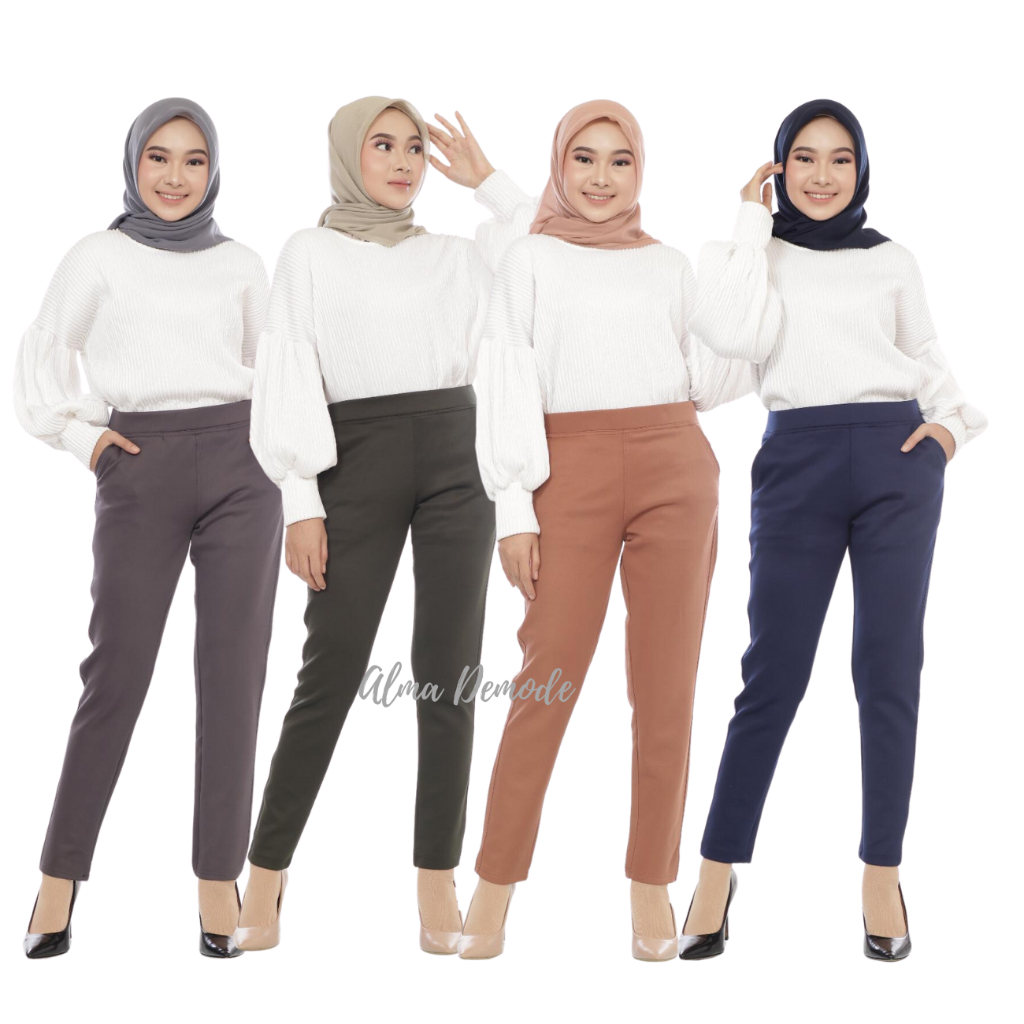 Celana Wanita Legging Jumbo, Celana Leging Scuba Korea Tebal