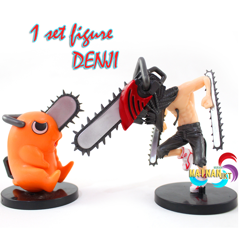 MAINANKEI MAINAN ANAK FIGURE CHAINSAW DENJI  SET ISI 2 KARAKTER CAKE TOPPER HIASAN KUE FIGURE BERKARAKTER