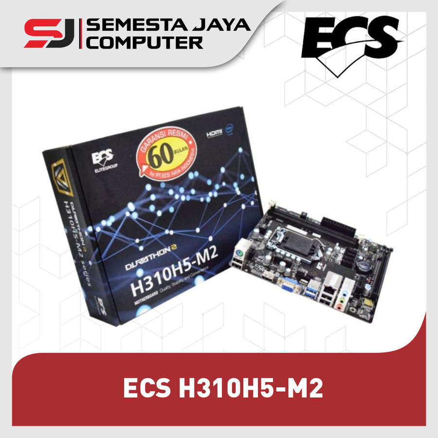 MOTHERBOARD ECS H310H5-M2 LGA1151, iNTEL H310, DDR4 GARANSI RESMI