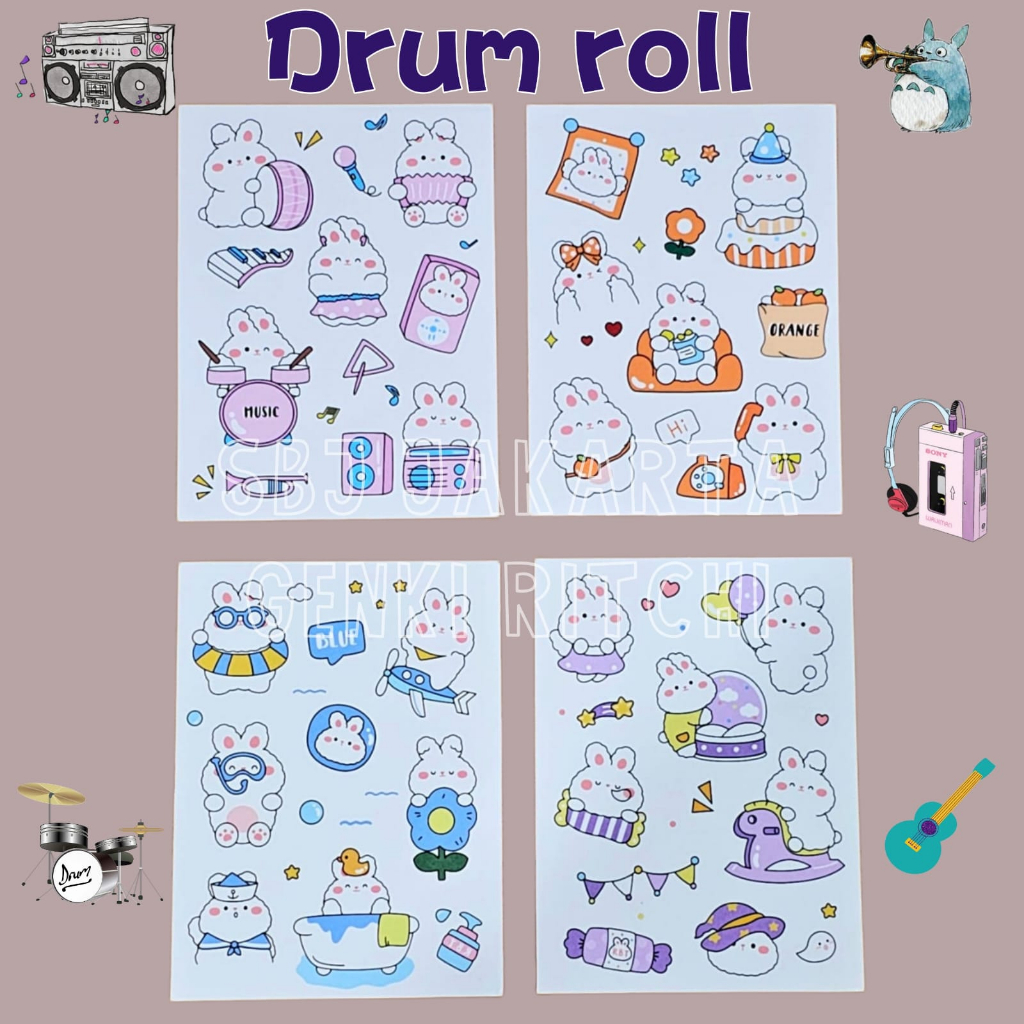 Sticker stiker JAPANESE FUN LEARNING DECO utk scrapbook jurnal diary
