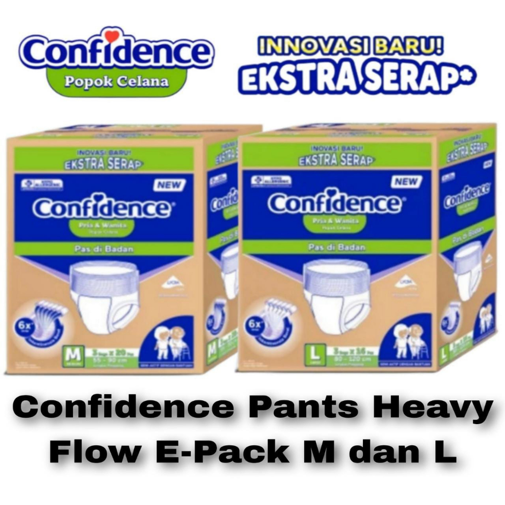 Confidence Pants Heavy Flow E-Pack|Confidence Popok Dewasa M60/L48 Pcs