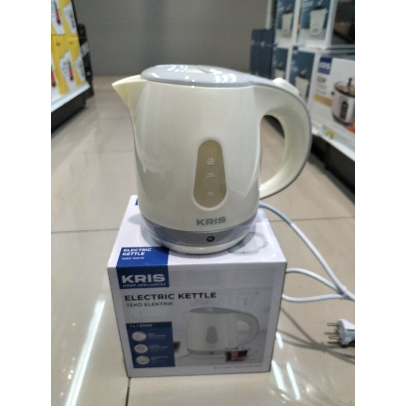 Teko listrik | kettle Elektrik pemanas Air | 1L teko listrik - Putih - Putih