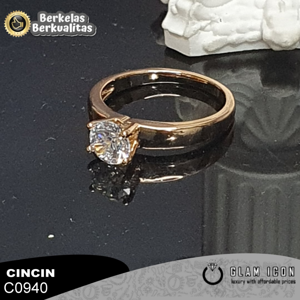 Cincin Couple Motif simpel mata capit emapat elagant C0940 CCG【BISA COD】